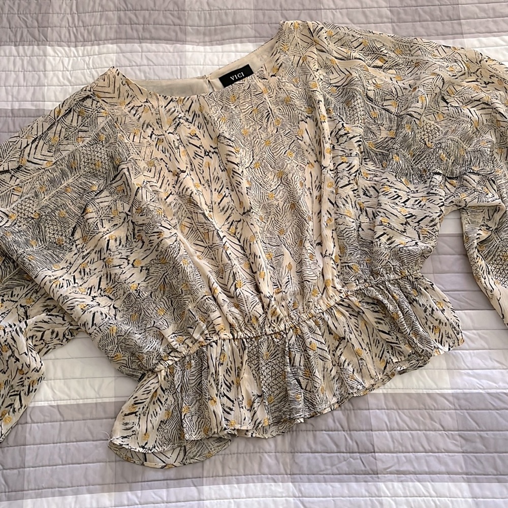 Vici Collection metallic dot blouse